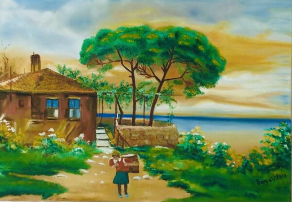Gül taşıyan kız